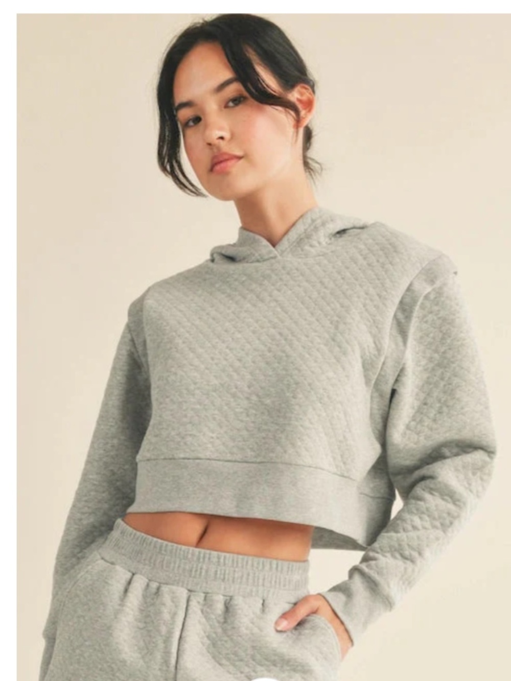 JetSet Quilted Crop Hoodie